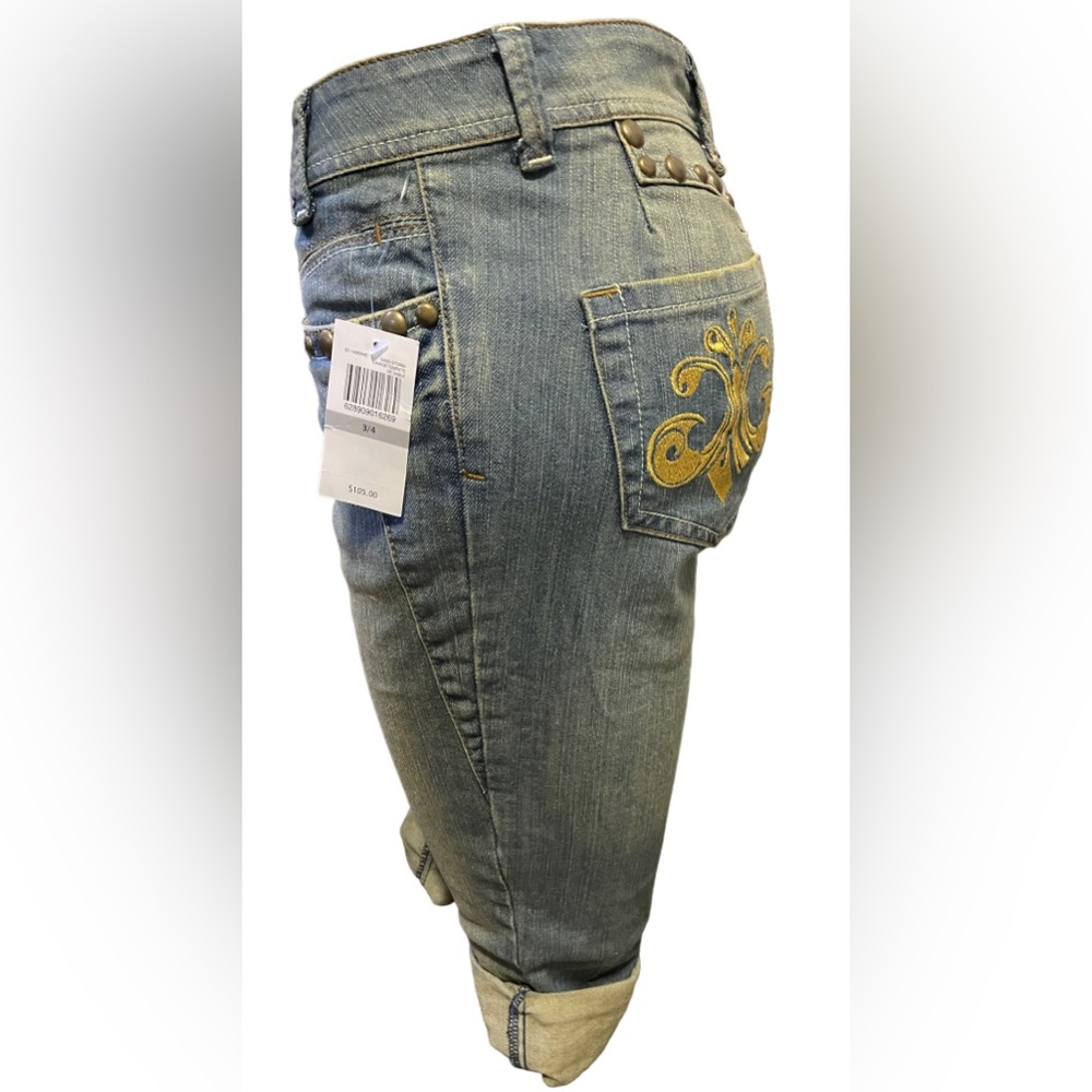 Rare Y2K Deréon Denim Capris - Picture 3 of 10